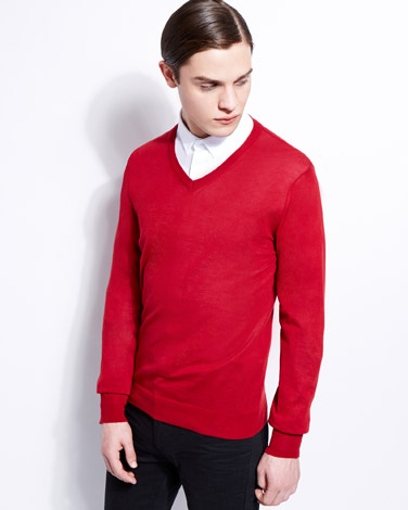 Paul Galvin Red V-Neck Sweater